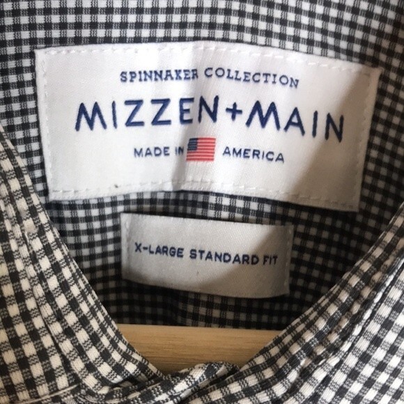 Mizzen+Main Leeward Label Trim Fit Long Sleeve Button Shirt Men's XL Gray - Picture 8 of 13